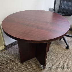 Mahogany Round 36" Cross Base Office Meeting Table